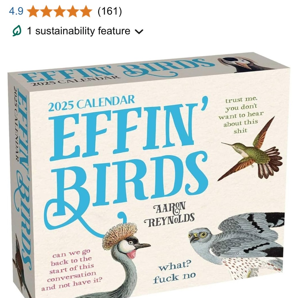 Effin' Birds 2025 Calendar by - Blue and White
